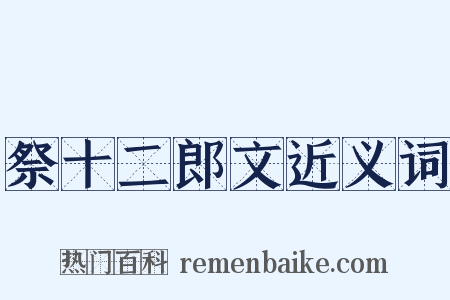 祭十二郎文近义词是什么意思的图片